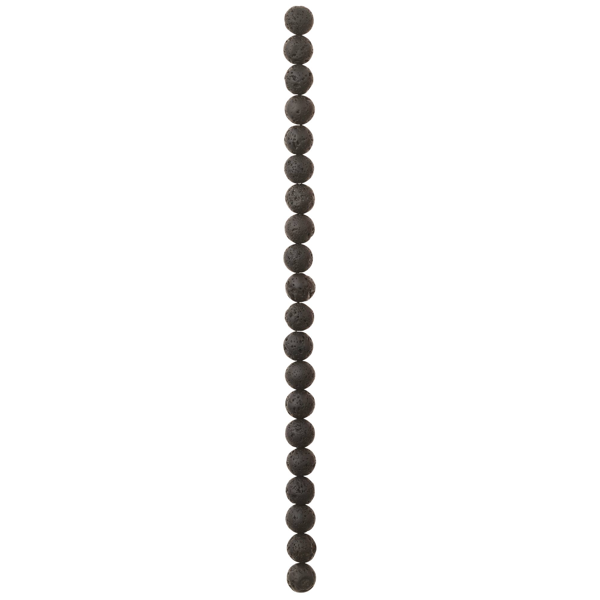 9 Pack: Black Lava Quartz Round Beads, 10mm by Bead Landing™
